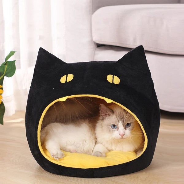 Soft Warm Cat Bed Cat Shape Design Pet House Cat Kennel  Cozy Bed For Small Dog Kitten Basket For Halloween Decor