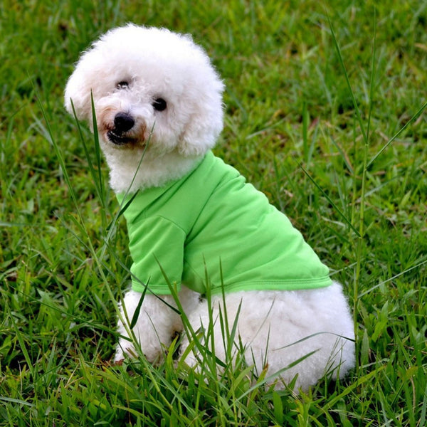 Pet Clothes Dog Solid color Polo Shirt Apparel Lapel Costume Dog Clothes T-shirt Casual Puppy Suit Cotton Clothes Cozy Shirt