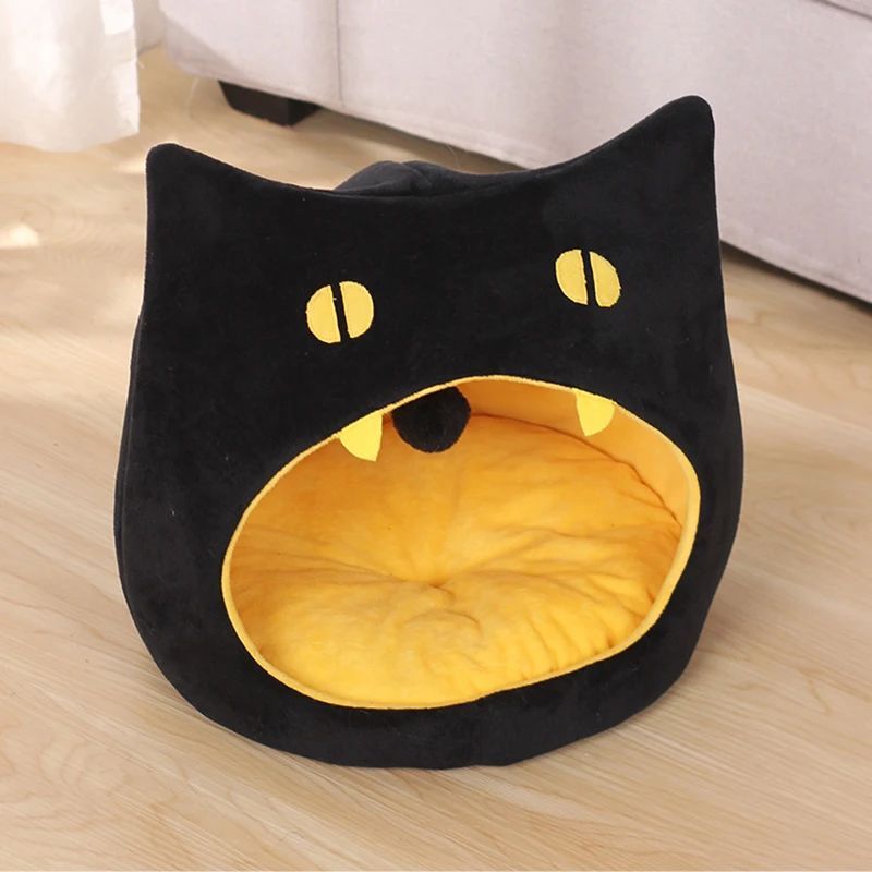 Soft Warm Cat Bed Cat Shape Design Pet House Cat Kennel  Cozy Bed For Small Dog Kitten Basket For Halloween Decor