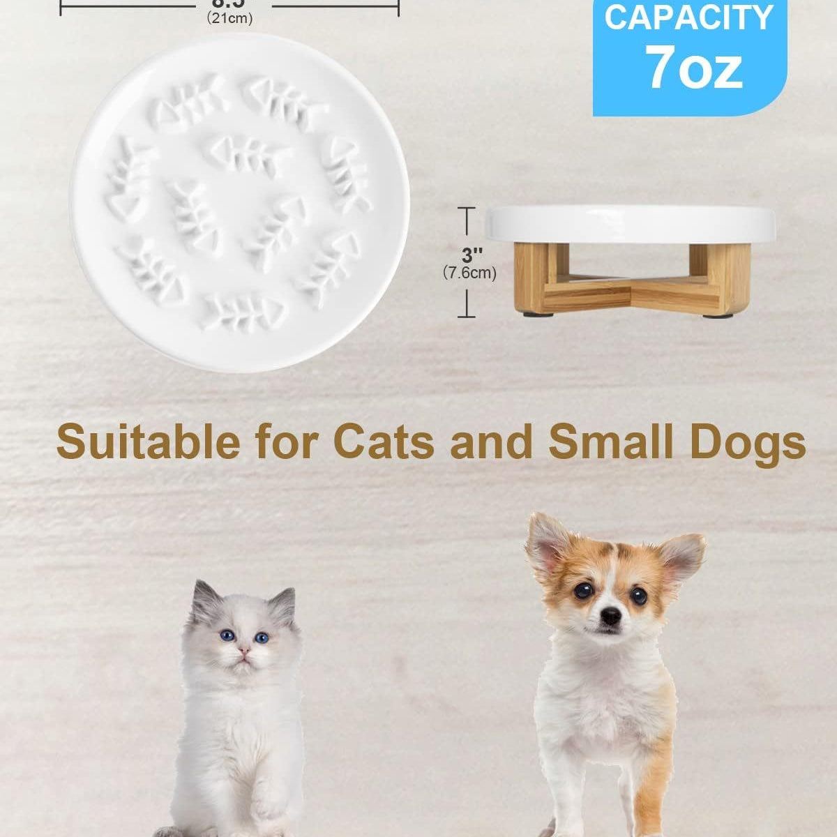 Ceramic Pet Feeder, Slow Feed Cat Bowls For Healthy Eating For Cats And Small Dogs
