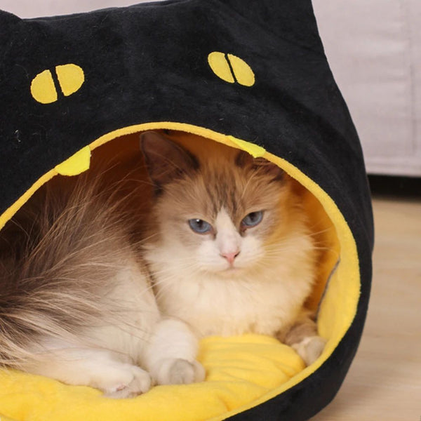 Soft Warm Cat Bed Cat Shape Design Pet House Cat Kennel  Cozy Bed For Small Dog Kitten Basket For Halloween Decor