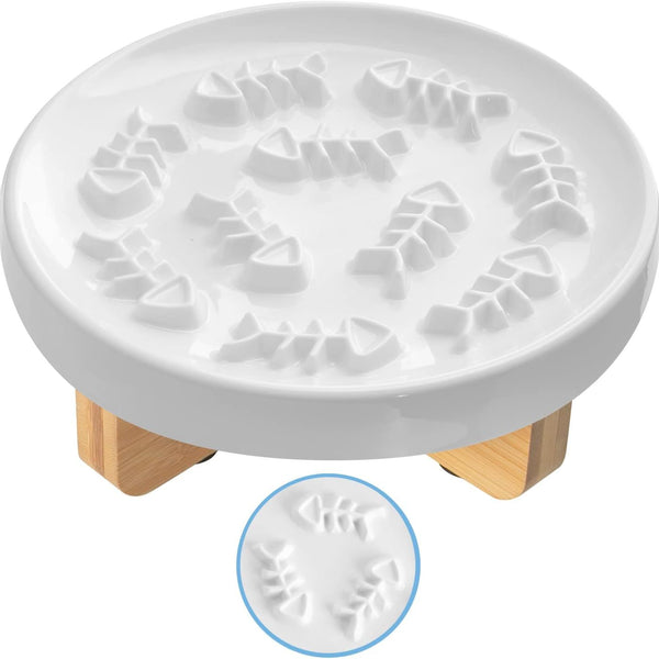 Ceramic Pet Feeder, Slow Feed Cat Bowls For Healthy Eating For Cats And Small Dogs